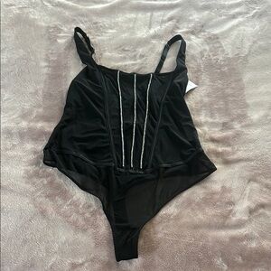 Auden Black Bodysuit with Silver Accents